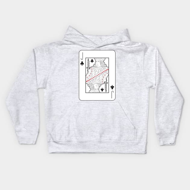 Single playing cards: Jack of Clubs Kids Hoodie by rlmf